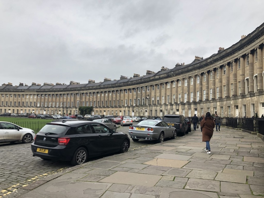 Row of Georgian houses on the Royal Crescent in Bath